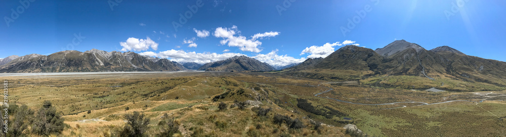 Panorama Mout Sunday; Herr der Ringe Location; Neuseeland