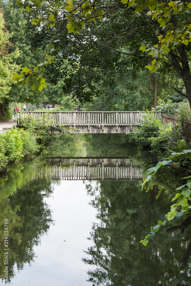 A small wooden bridge A small wooden bridge