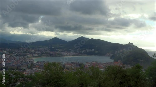 Overview of the Bay of San Sebastian, Spain