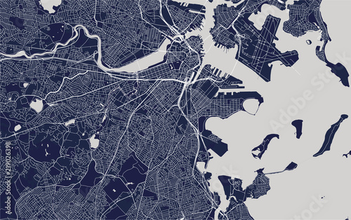 map of the city of Boston, USA photo