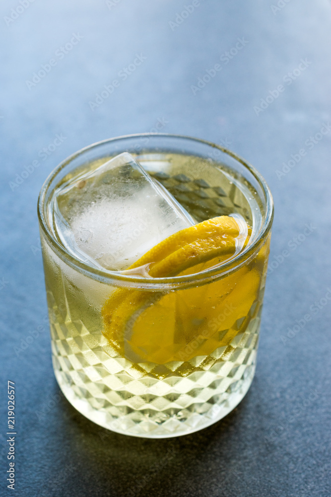 Irish Ale Cocktail with Ginger Beer, Lemon and Ice. Irish Ale Cocktail with Ginger Beer, Lemon and Ice.