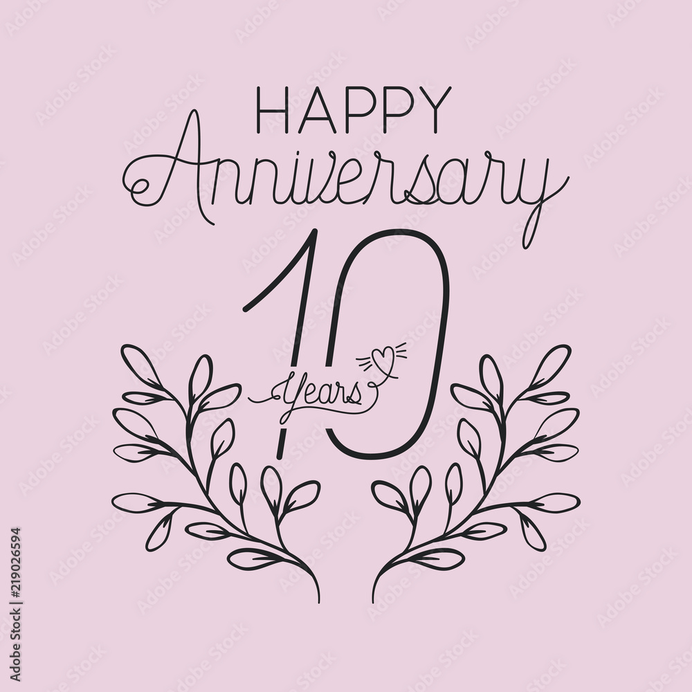 happy anniversary number 10 with wreath crown vector illustration design happy anniversary number 10 with wreath crown vector illustration design