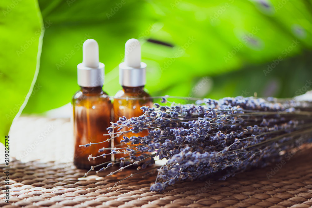 Fotografie Oil, whey, cream with lavender