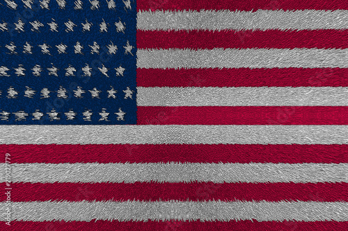 Background of the American flag close up