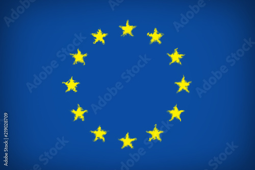 Beautiful flag of the European Union close-up