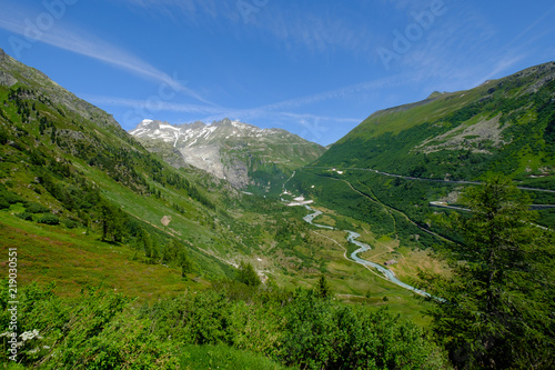 Summer landscape of Switzerland mountain nature, view to Furkapass © Anton Gvozdikov
