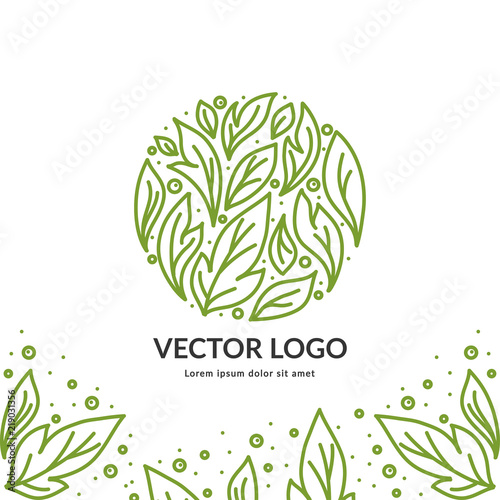 Vector organic emblem. Can be used for organic products, jewelry, beauty and fashion industry. Great for logo, invitation, flyer, menu, brochure, business card, banner, background or any desired idea.