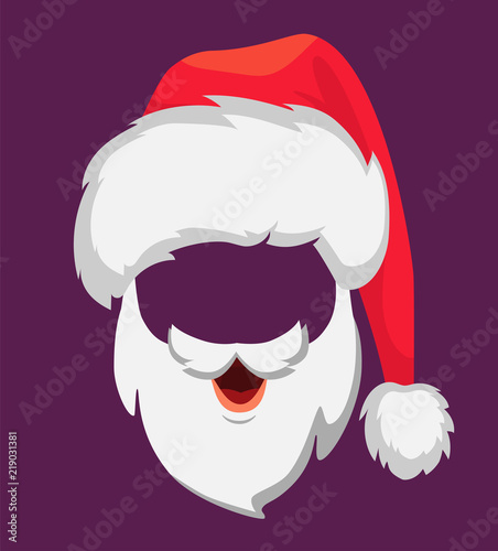 Santa Claus hat and beard