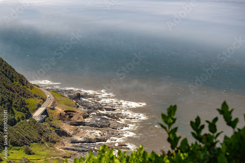 scenic view from mountainside above pacific ocean at cape perpetua in central oregon pacific northwest usa near yachats photo