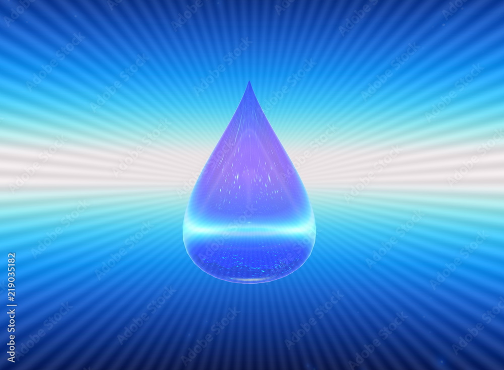 a drop of water symbol H2O . 3D illustration. a drop of water symbol H2O . 3D illustration.