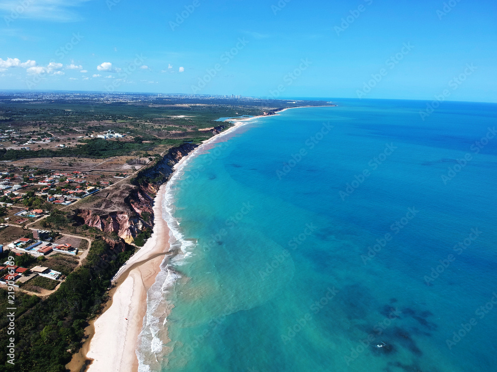Fototapeta premium Drone view of a brazilian beach