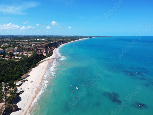 Drone view of a brazilian beach