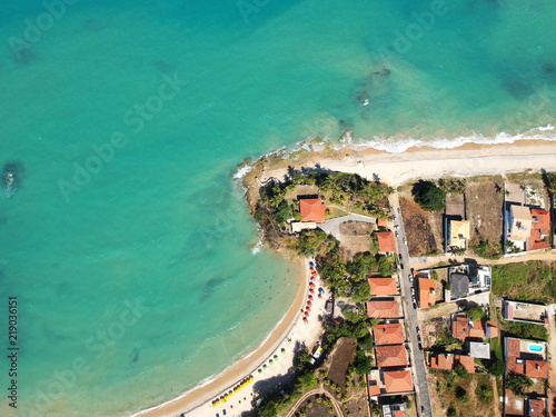 Drone view of a brazilian beach