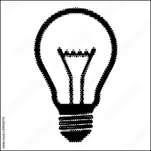 BULB ICON (halftone effect) illustration vector