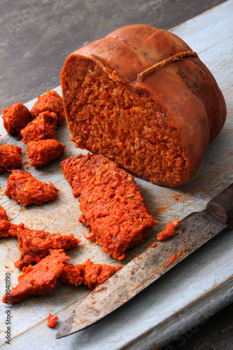Fotografie spicy nduja calabria sausage