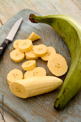 preparing plantain fruit