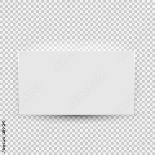 White blank model template top view with shadow isolated on transparent background. Vector Illustration