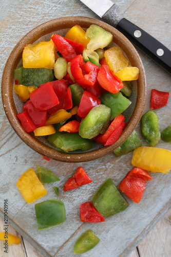 preparing fresh peppers