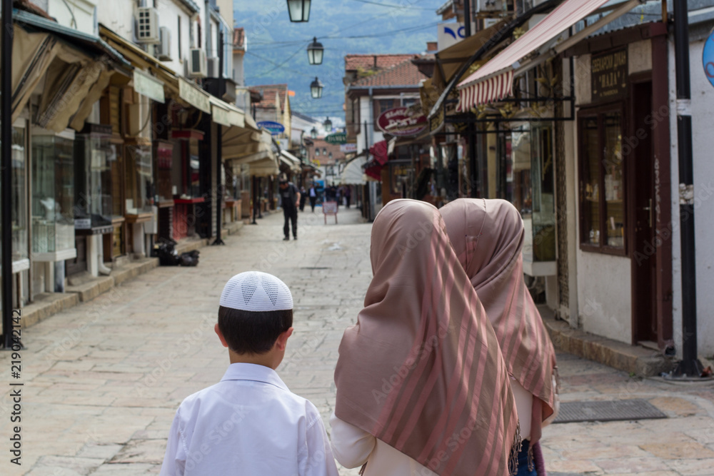 Muslim children in old part of Skopje