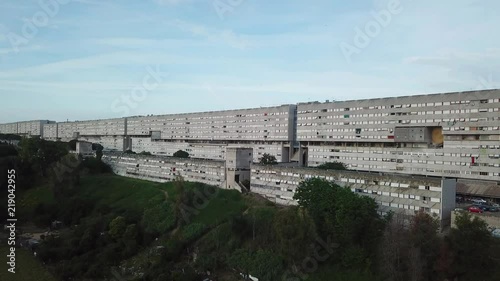 Rome Corviale,  longest single residential building in Europe, housing projects built in Rome in the 1970's  It was conceived as an independent community for about 8000 people. 