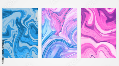 Backgrounds with marbling. Marble texture. Bright paint splash. Colorful fluid. It can be used for poster, card, brochure, invitation, cover book, catalog, banner. Size A4. Vector illustration, eps10