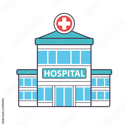 Hospital building vector icon isolated.