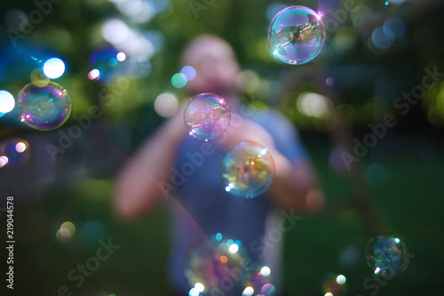 Fun Time Blowing Bubbles In The Forest