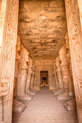 Statues in Hallway of Temple in Abu Simbel