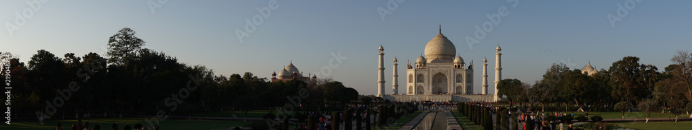 Taj Mahal panorama sunset