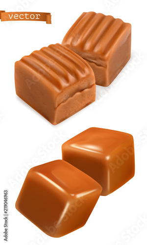 Caramel candies 3d vector