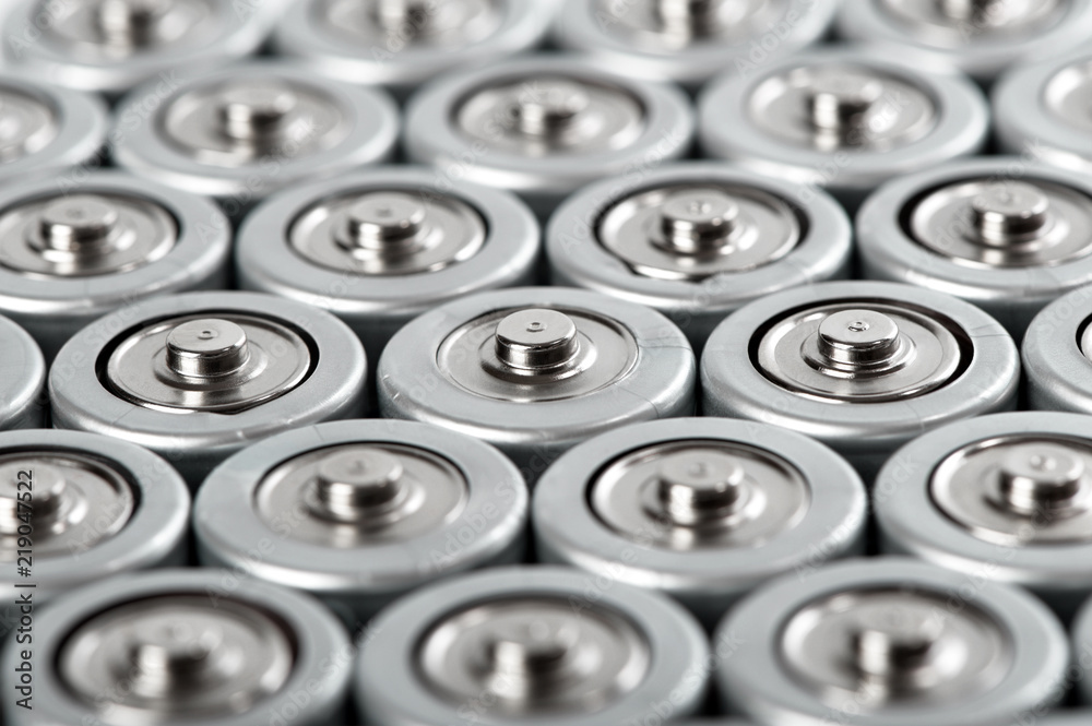 cylindrical batteries set close-up view from above
cylindrical batteries set close-up view from above