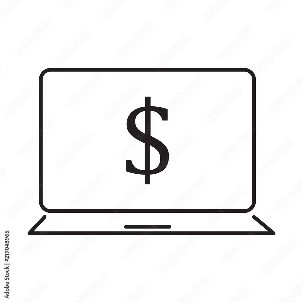laptop and dollar vector icon desing illustration laptop and dollar vector icon desing illustration