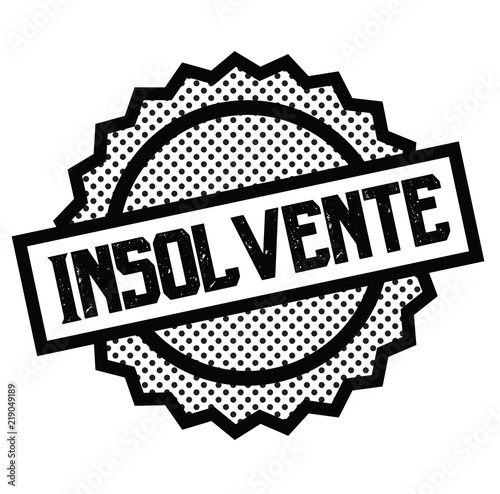 insolvent stamp on white