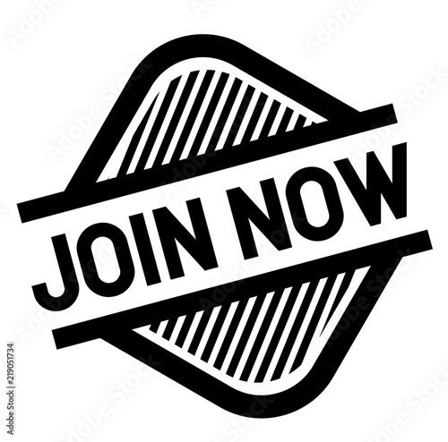 join now stamp on white