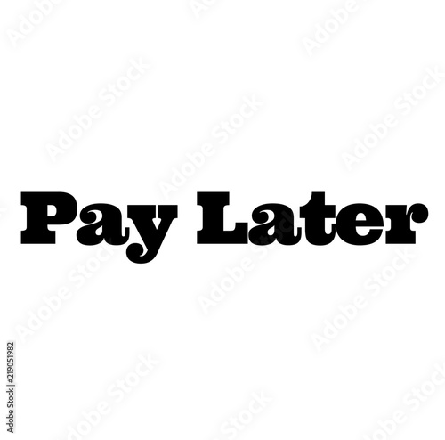pay later stamp on white