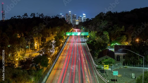 Downtown Los Angeles at Night Timelapse photo