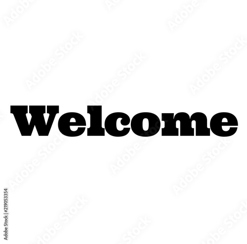 welcome stamp on white