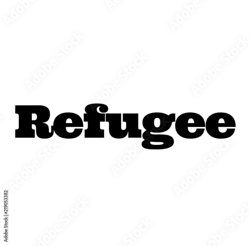 refugee stamp on white