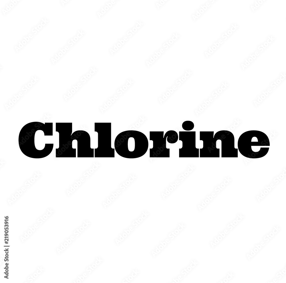 chlorine stamp on white