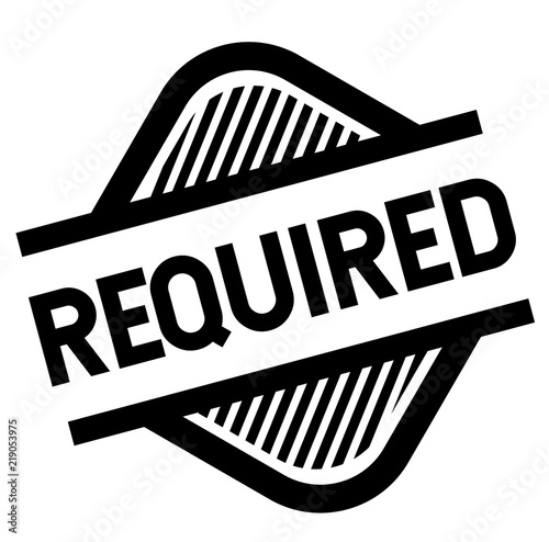 required stamp on white
