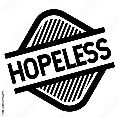 hopeless stamp on white