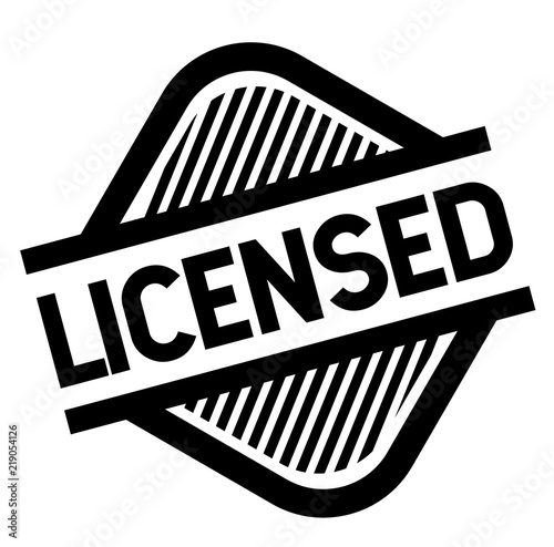 licensed stamp on white