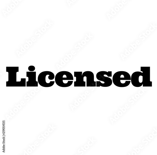 licensed stamp on white