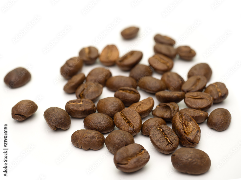 Coffee beans on white background. Coffee beans on white background.