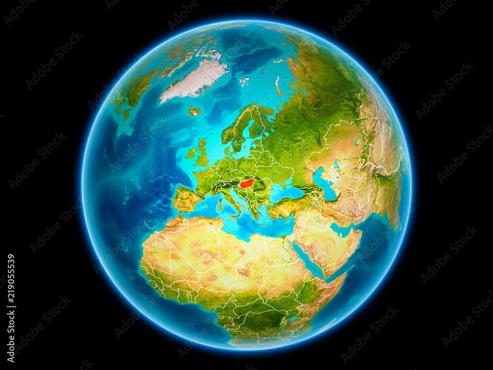 Hungary on Earth from space Hungary on Earth from space