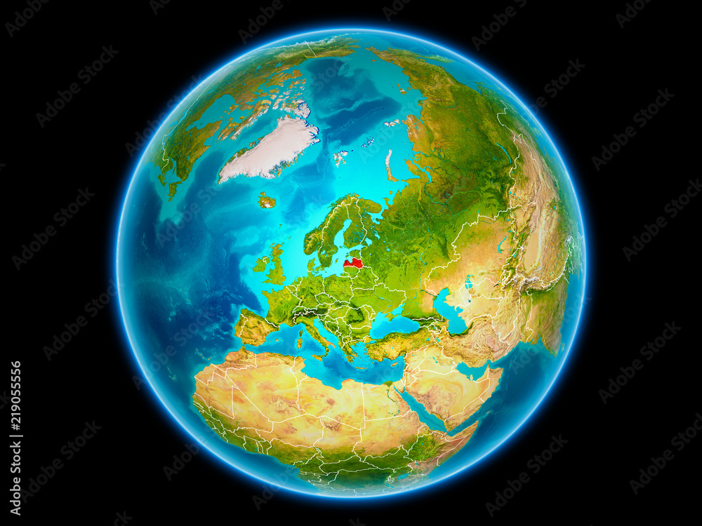 Fototapeta premium Latvia on Earth from space