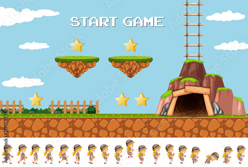 A jumping game template