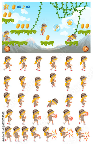 A jungle jumping game template