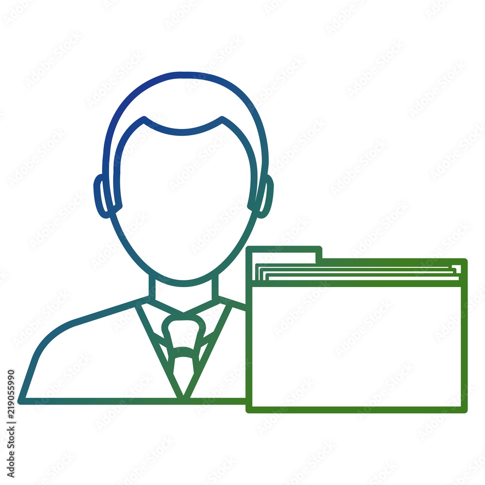 businessman avatar with folder character vector illustration design businessman avatar with folder character vector illustration design