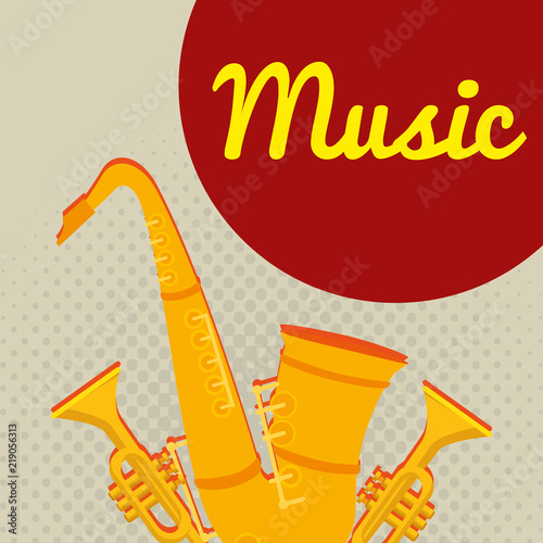 saxophone musical instrument icon vector illustration design